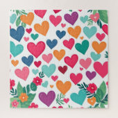 Puzzle Coeurs colorés personnalisés (Vertical)