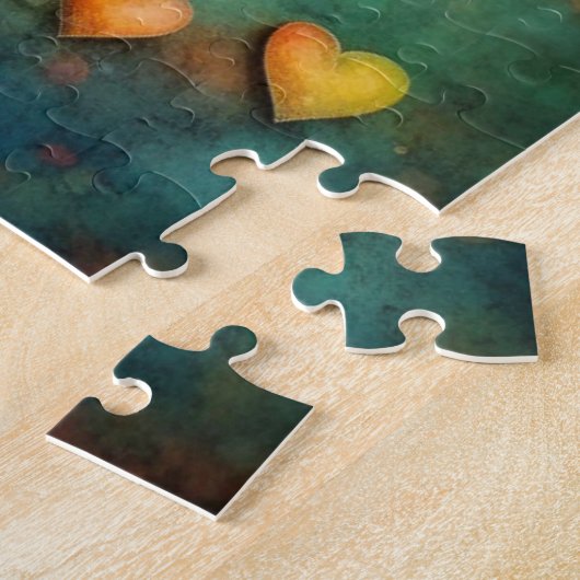 Puzzle Coeurs de cache en papier Abstraits (Côté)