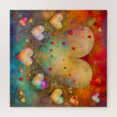 Puzzle Coeurs de cache en papier Abstraits (Horizontal)