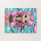 Puzzle Coeurs de cheveux roses et baisers Fée Big Eyes (Horizontal)