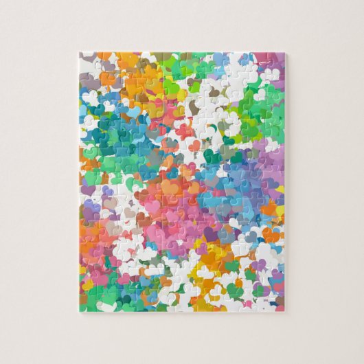 Puzzle Cœurs de Confettis Pastels (Vertical)