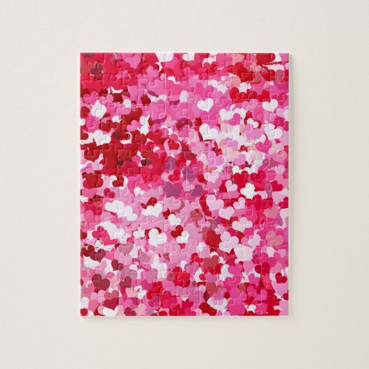 Puzzle Cœurs de confettis roses (Vertical)