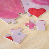 Puzzle Coeurs de la Saint Valentin en violet rose et roug (Côté)