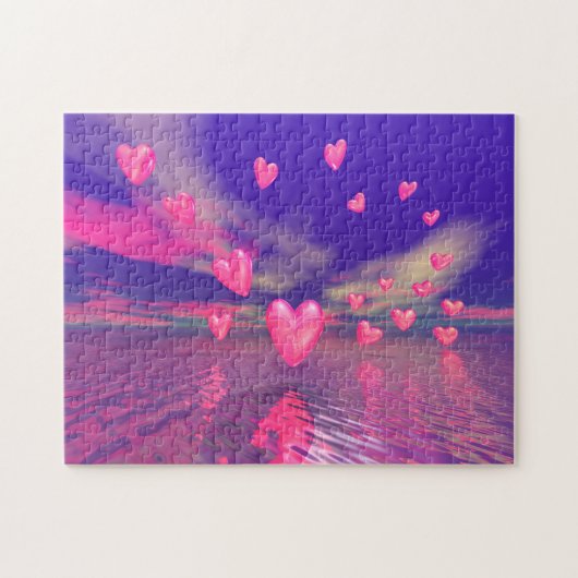 Puzzle Cœurs de la Saint-Valentin sur l'eau (Horizontal)