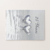 Puzzle Coeurs de l'anniversaire d'argent (Horizontal)