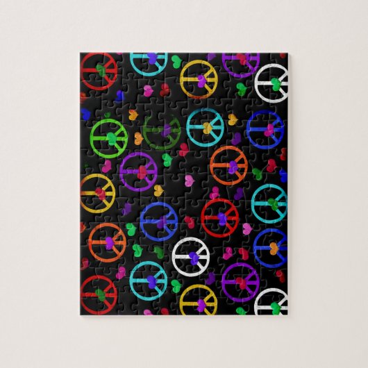 Puzzle Coeurs de paix d'arc-en-ciel (Vertical)