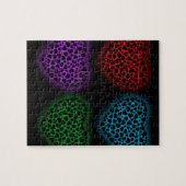 Puzzle Coeurs de Valentine rougeoyant dans l'obscurité (Horizontal)