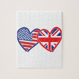 Puzzle Coeurs du drapeau américain Union Jack