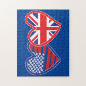Puzzle Coeurs du drapeau américain Union Jack (Vertical)