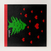Puzzle Coeurs du Liban & drapeau libanais mode / Amour (Horizontal)