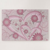 Puzzle Coeurs et fleurs Abstraits roses Aimer l'art fract (Horizontal)