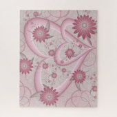 Puzzle Coeurs et fleurs Abstraits roses Aimer l'art fract (Vertical)