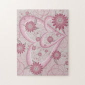 Puzzle Cœurs et fleurs abstraits roses Amour Art fractal (Vertical)