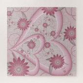 Puzzle Cœurs et fleurs abstraits roses Amour Art fractal (Horizontal)