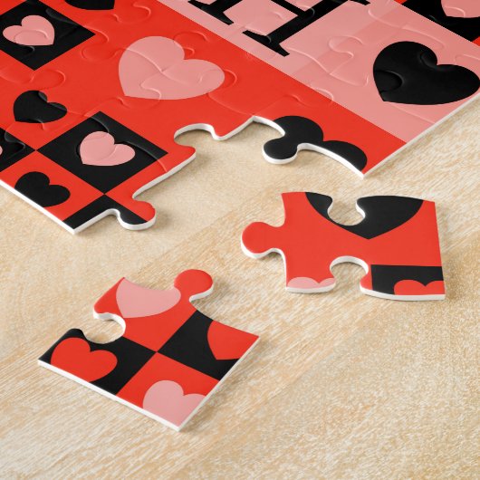 Puzzle Coeurs et mots Art (Côté)