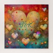 Puzzle Coeurs Mache en papier Abstrait personnalisés (Vertical)