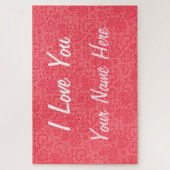 Puzzle Coeurs mignons - Je t'aime - Ajouter ton nom / tex (Vertical)
