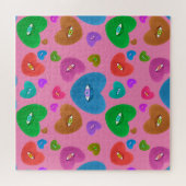 Puzzle Coeurs multicolores avec yeux amour Valentines (Horizontal)