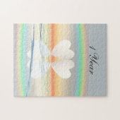 Puzzle Coeurs papier du 1er anniversaire (Horizontal)