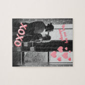 Puzzle Coeurs roses romantiques XOXO 2 Photo Valentine (Horizontal)