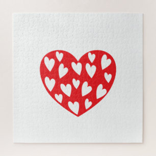 Puzzle Coeurs rouges avec petits coeurs