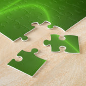 Puzzle Coeurs rouges Lime vert Moderne Art Abstrait fract (Côté)