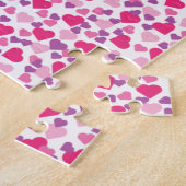 Puzzle Coeurs valentin roses et violets (Côté)