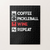 Puzzle Coffee Pickleball Wine Repeat Funny (Vertical)