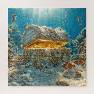Puzzle Coffre au Trésor de Coquillages Sous l'Eau avec de