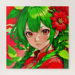 Puzzle Coiffure verte attrayante