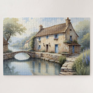 Puzzle Coin de campagne paisible avec un pont de canal