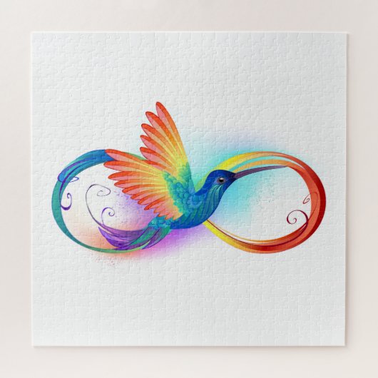 Puzzle Colibri arc-en-ciel avec symbole Infinity (Horizontal)