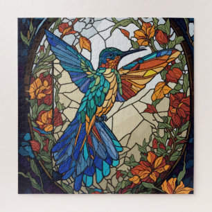 Puzzle Colibri artistique en verre coloré