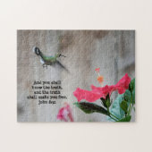 Puzzle Colibri, avec Verse (Jean 8:32) (Horizontal)