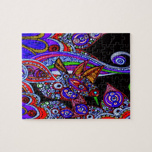 Puzzle Colibri bleu coloré (Horizontal)