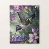 Puzzle Colibri dans le jardin fleuri (Vertical)