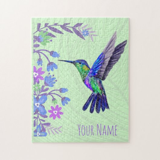 Puzzle Colibri Design Fleurs Botaniques Amateurs d'oiseau (Vertical)