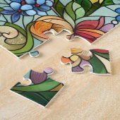 Puzzle Colibri élégant avec effet de vitrail (Côté)