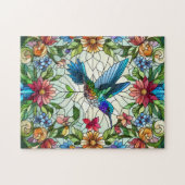 Puzzle Colibri élégant avec effet de vitrail (Horizontal)