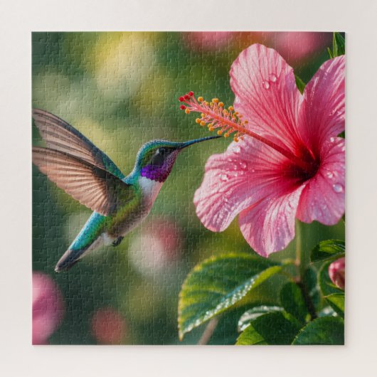 Puzzle Colibri en fleurs (Vertical)