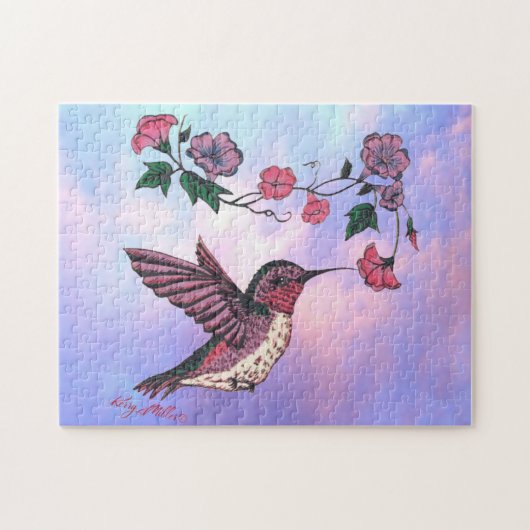 Puzzle Colibri Et Fleurs (Horizontal)