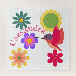 Puzzle Colibri et fleurs personnalisés