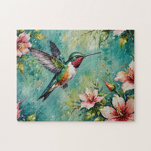 Puzzle Colibri et floraisons (Horizontal)