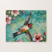 Puzzle Colibri et floraisons (Horizontal)