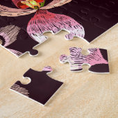 Puzzle Colibri et orchidée, mode sans couture tropicale. (Côté)