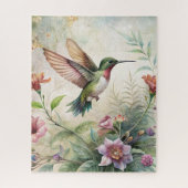 Puzzle Colibri mignon sur les fleurs (Vertical)