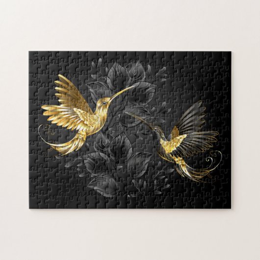 Puzzle Colibri noir et or (Horizontal)