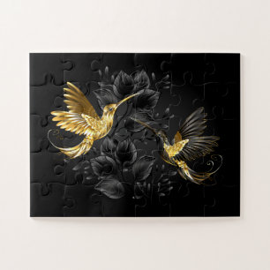 Puzzle Colibri noir et or