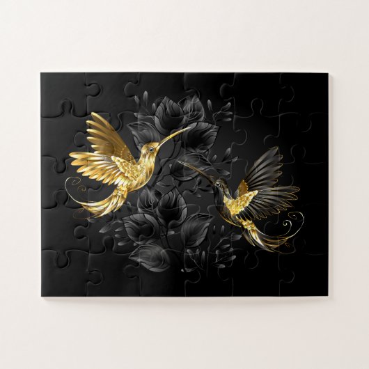 Puzzle Colibri noir et or (Horizontal)