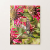 Puzzle Colibri sur un plante à fleurs (Vertical)